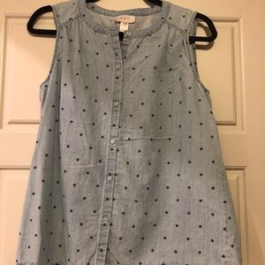 Denim Polka Dot Tank Top